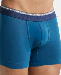 Super Combed Cotton Elastane Solid Trunk with Ultrasoft Waistband - Seaport Teal-6