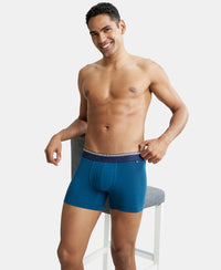 Super Combed Cotton Elastane Solid Trunk with Ultrasoft Waistband - Seaport Teal-6
