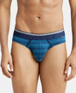 Super Combed Cotton Elastane Stripe Brief with Ultrasoft Waistband  - Celestial-1