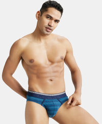 Super Combed Cotton Elastane Stripe Brief with Ultrasoft Waistband  - Celestial-5