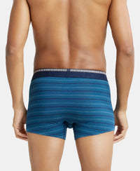 Super Combed Cotton Elastane Stripe Trunk with Ultrasoft Waistband - Celestial-3