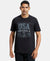 Super Combed Cotton Rich Graphic Printed Round Neck Half Sleeve T-Shirt - Black print-1