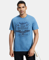 Super Combed Cotton Rich Graphic Printed Round Neck Half Sleeve T-Shirt - Stellar-5