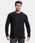 Super Combed Cotton Rich Solid Full Sleeve Henley T-Shirt - Black-1