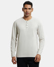 Super Combed Cotton Rich Solid Full Sleeve Henley T-Shirt - Moonstruck-1