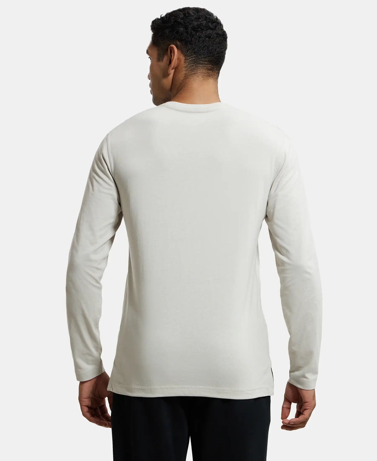 Super Combed Cotton Rich Solid Full Sleeve Henley T-Shirt - Moonstruck-3