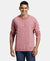 Super Combed Cotton Rich Solid Full Sleeve Henley T-Shirt - Red Grindle-1