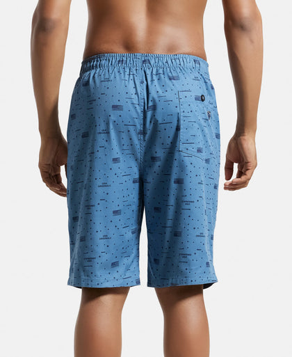 Super Combed Mercerized Cotton Woven Fabric Bermuda with Side Pockets - Stellar Printed-3