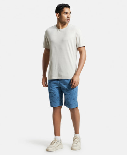 Super Combed Mercerized Cotton Woven Fabric Bermuda with Side Pockets - Stellar Printed-4