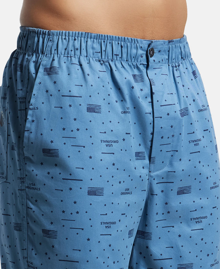 Super Combed Mercerized Cotton Woven Fabric Bermuda with Side Pockets - Stellar Printed-7