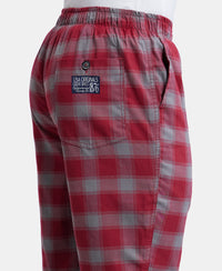 Super Combed Mercerized Cotton Woven Fabric Bermuda with Side Pockets - Red & Charcoal-7