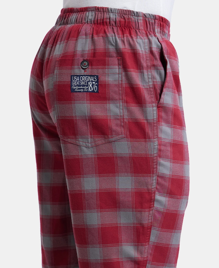Super Combed Mercerized Cotton Woven Fabric Bermuda with Side Pockets - Red & Charcoal-7