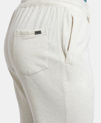Super Combed Cotton Rich Slim Fit Jogger with Side Pockets - Cream Melange-7