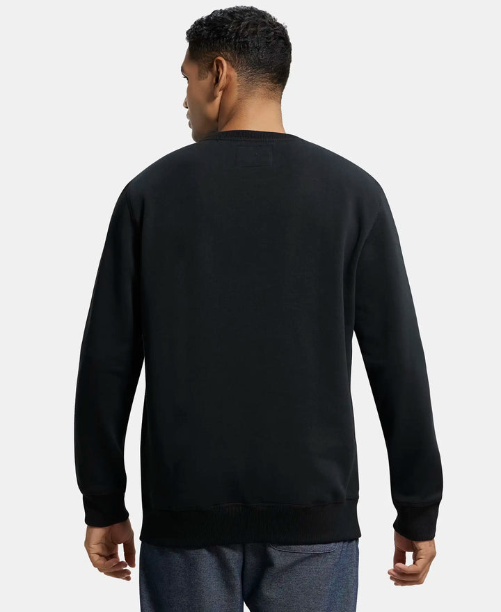 Super Combed Cotton Rich Fleece Sweatshirt with StayWarm Technology - Black-3