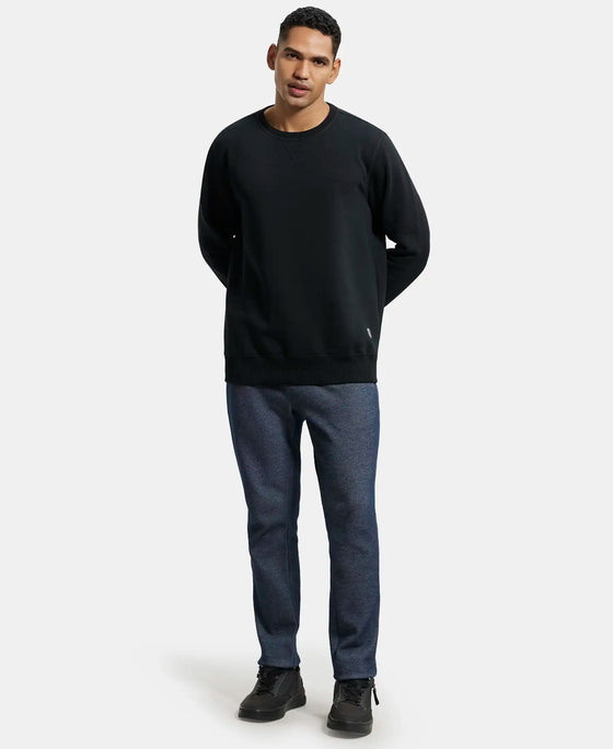 Super Combed Cotton Rich Fleece Sweatshirt with StayWarm Technology - Black-4