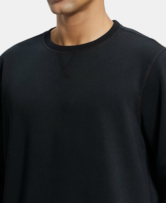 Super Combed Cotton Rich Fleece Sweatshirt with StayWarm Technology - Black-6