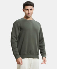 Super Combed Cotton Rich Fleece Sweatshirt with StayWarm Technology - Deep Olive-2