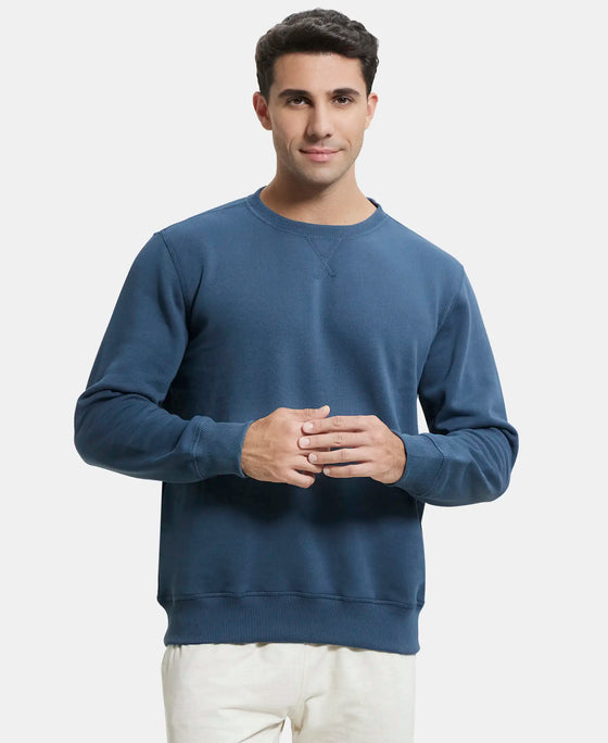 Super Combed Cotton Rich Fleece Sweatshirt with StayWarm Technology - Mid Night Navy-1