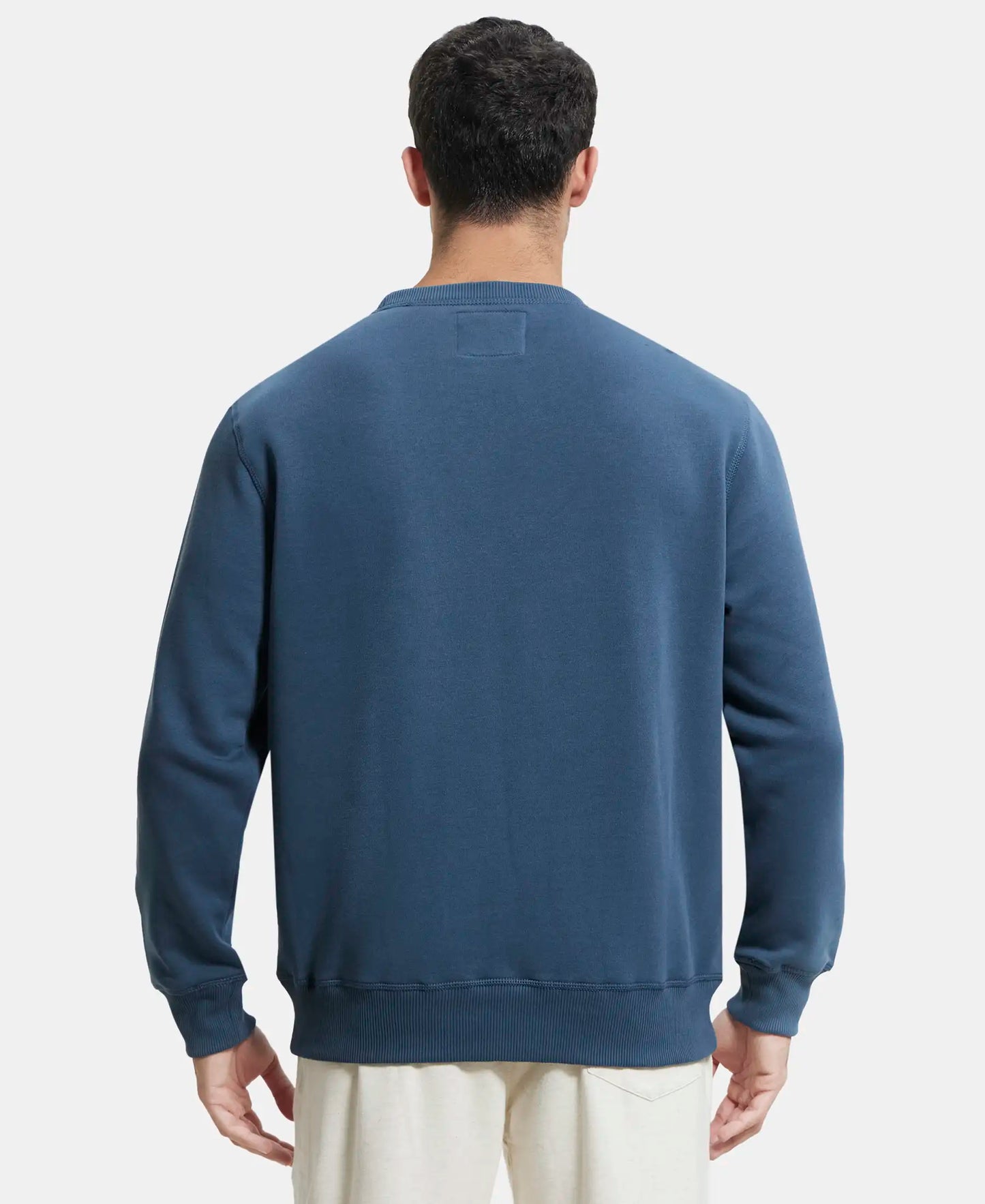 Super Combed Cotton Rich Fleece Sweatshirt with StayWarm Technology - Mid Night Navy-3