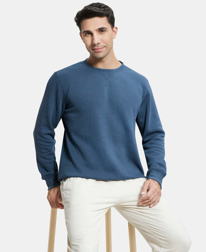Super Combed Cotton Rich Fleece Sweatshirt with StayWarm Technology - Mid Night Navy-5