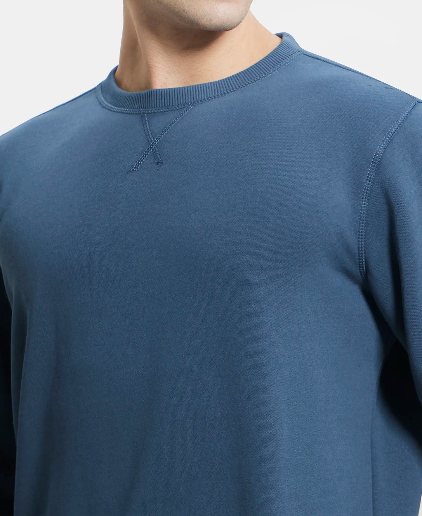 Super Combed Cotton Rich Fleece Sweatshirt with StayWarm Technology - Mid Night Navy-6