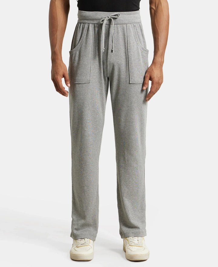 Track Pant for Men with Drawstring Closure - Grey Melange-1