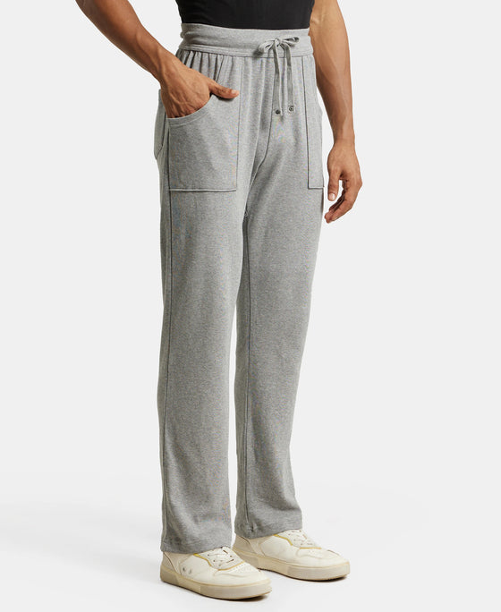 Track Pant for Men with Drawstring Closure - Grey Melange-2