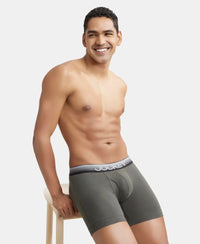 Super Combed Cotton Elastane Solid Boxer Brief with Ultrasoft Waistband - Deep Olive-5