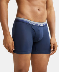 Super Combed Cotton Elastane Solid Boxer Brief with Ultrasoft Waistband - Navy-2