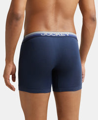 Super Combed Cotton Elastane Solid Boxer Brief with Ultrasoft Waistband - Navy-3